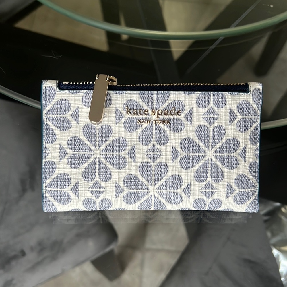 Kate Spade slate blue flower wallet